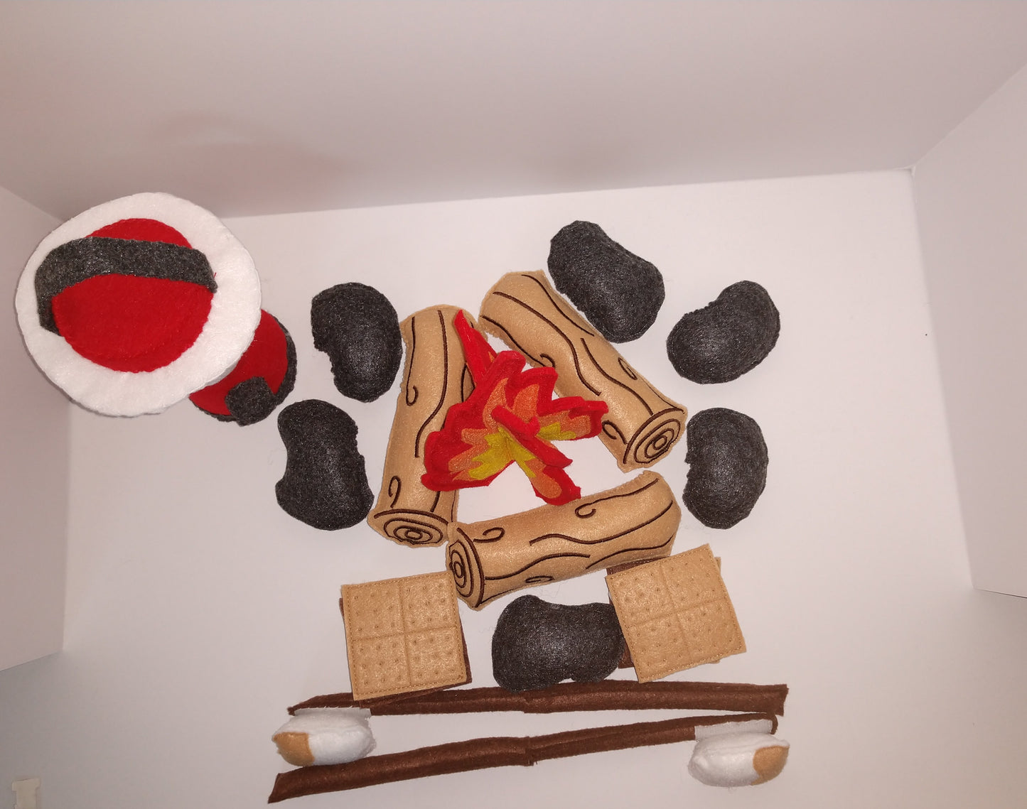 Felt Campfire Play Set With Lantern - Photography Prop - Fake Fire