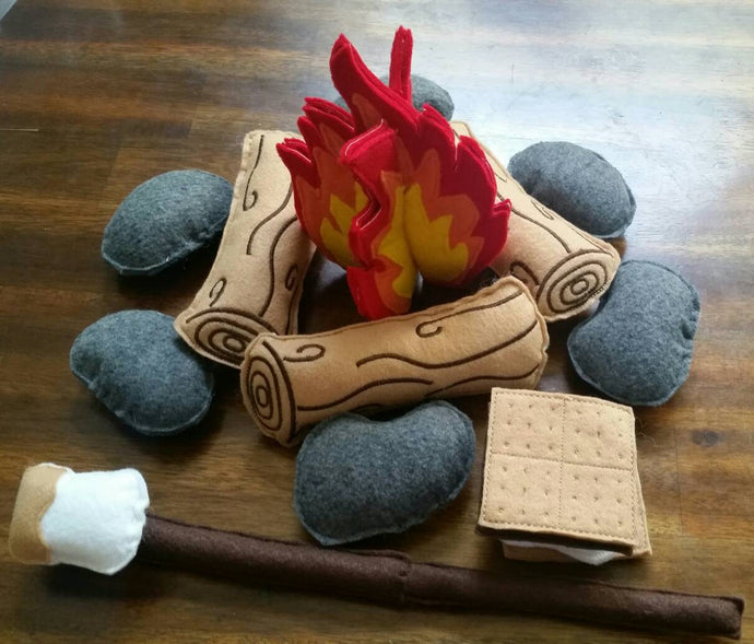 Felt Campfire Play Set, Kids Pretend Play Toy, Unique Birthday Gift
for Children