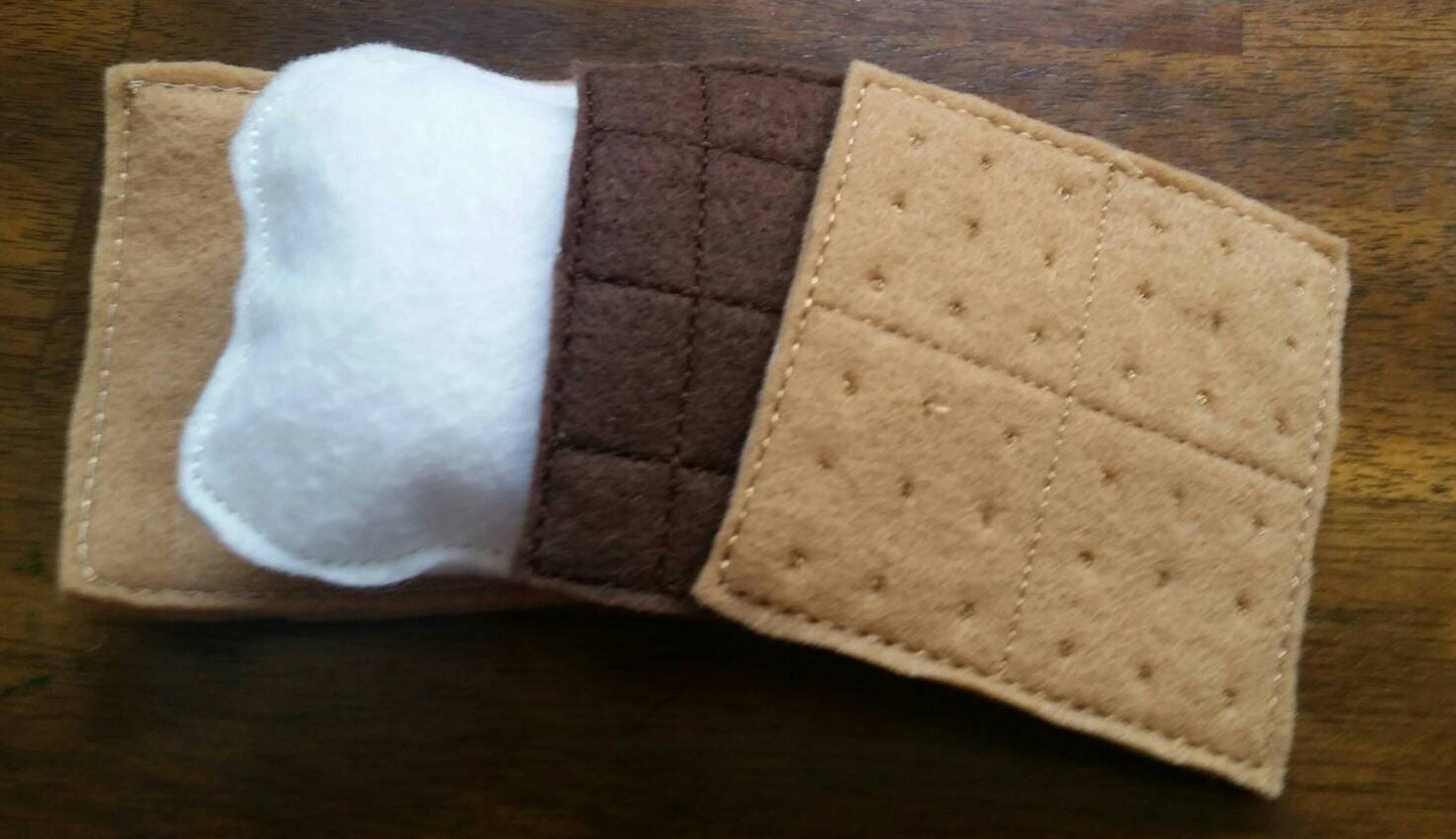 Felt Campfire - fake fire pit - pretend campfire - pretend play - camping - Bonfire - felt food - toy fire - play set for two