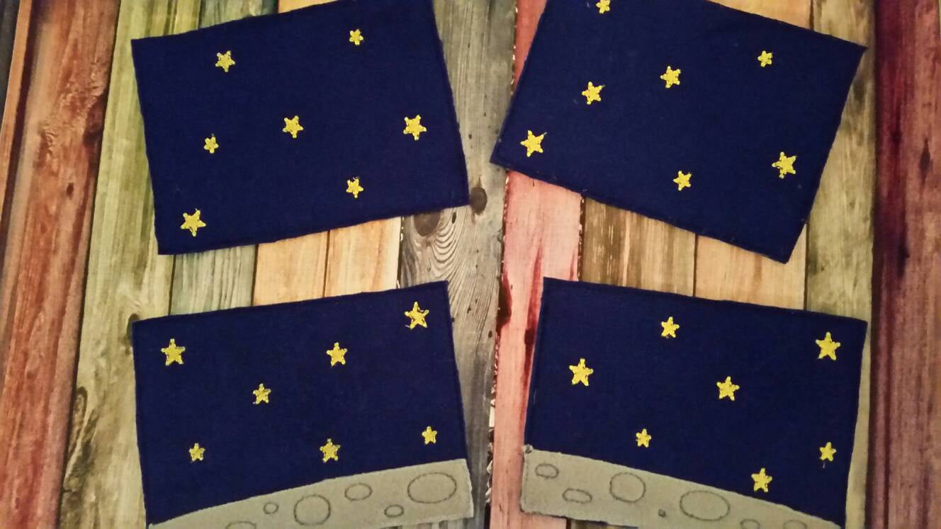 Outer Space - Playset - Sun - space shuttle - planets, felt board - Quiet toy - Learning - Educational Toy - galaxy- stars - solar system