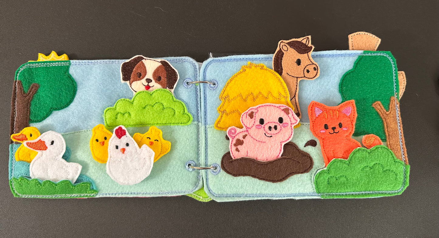 Interactive Farm Animal Quiet Book, Finger Puppet Activity Book for
Kids, Teacher Educational Tool