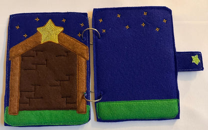 Nativity Finger Puppets Quiet Book, Religious Story Activity for Kids,
Felt and Mylar Christmas Gift