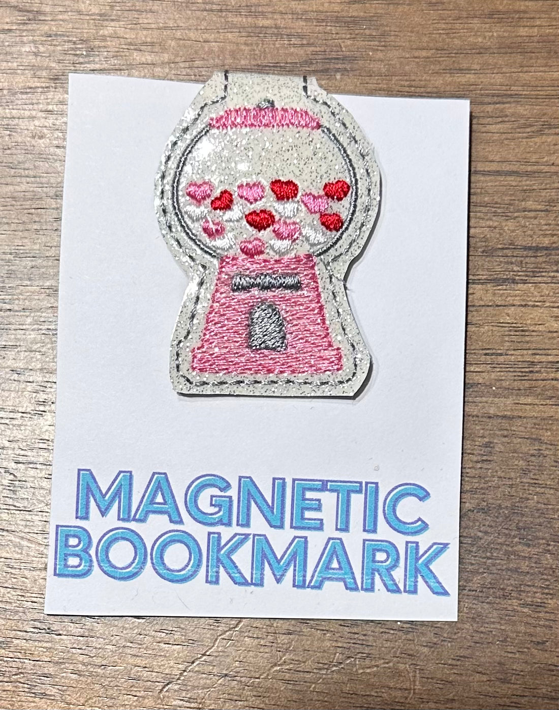 Embroidered Valentine’s Day Magnetic Bookmarks – Highland Cows, Gnomes and Bubblegum Machine