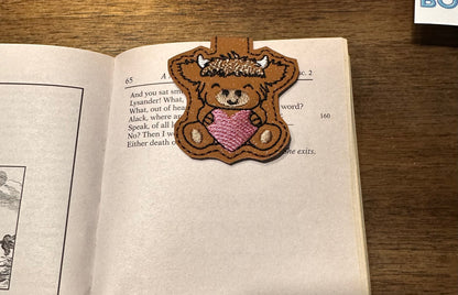 Embroidered Valentine’s Day Magnetic Bookmarks – Highland Cows, Gnomes and Bubblegum Machine