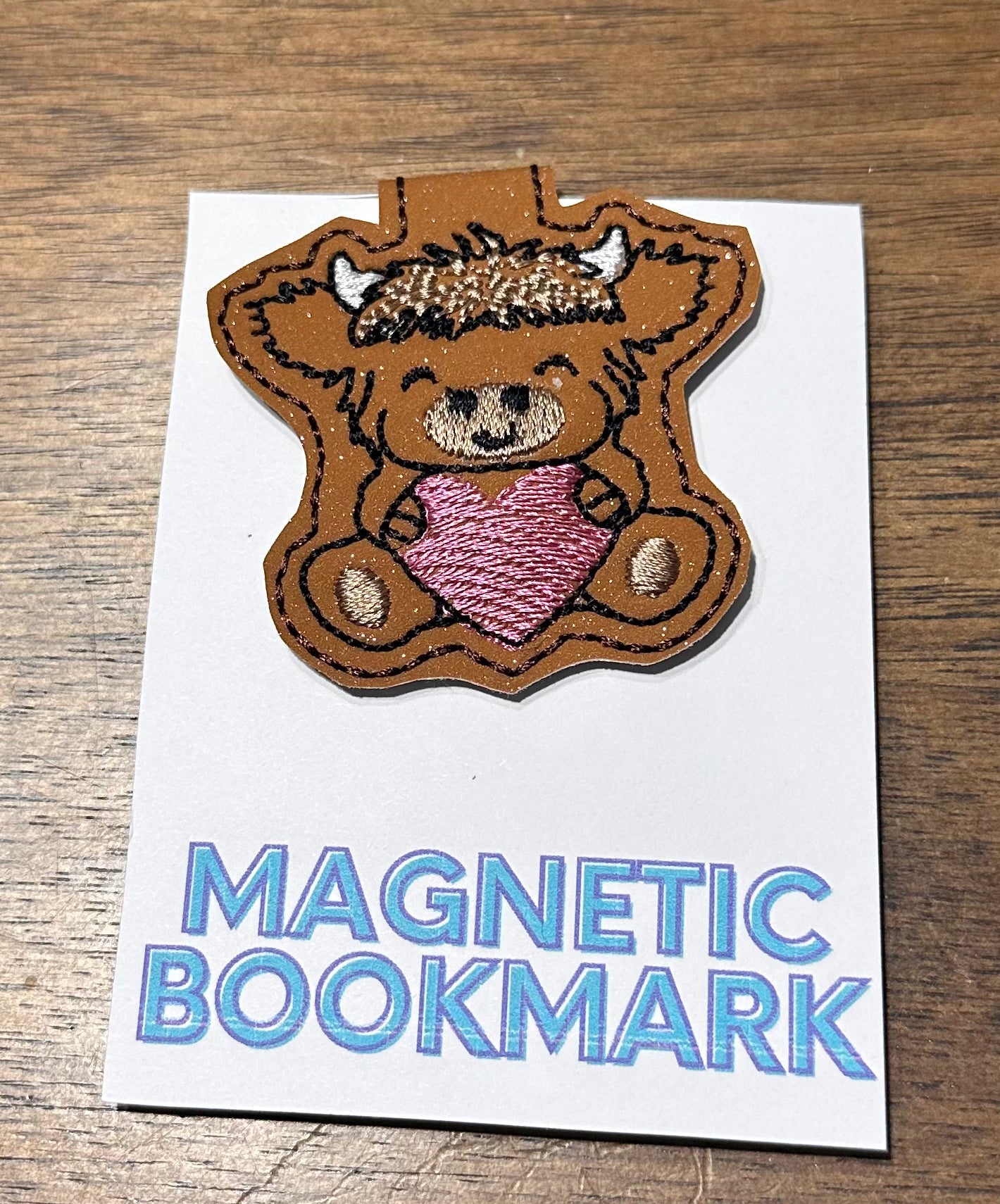 Embroidered Valentine’s Day Magnetic Bookmarks – Highland Cows, Gnomes and Bubblegum Machine