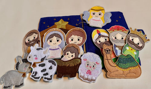 Nativity Finger Puppets Quiet Book, Religious Story Activity for Kids,
Felt and Mylar Christmas Gift