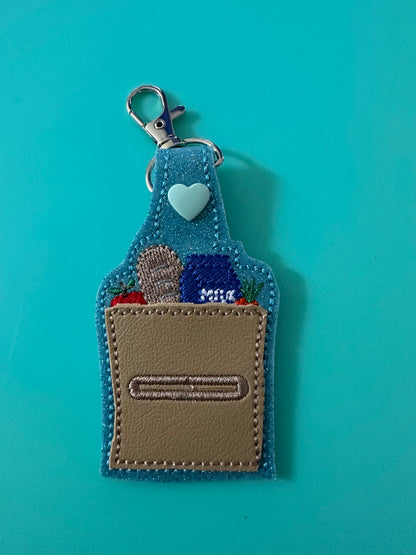 Shaped Grocery Cart Quarter Keeper Keychain