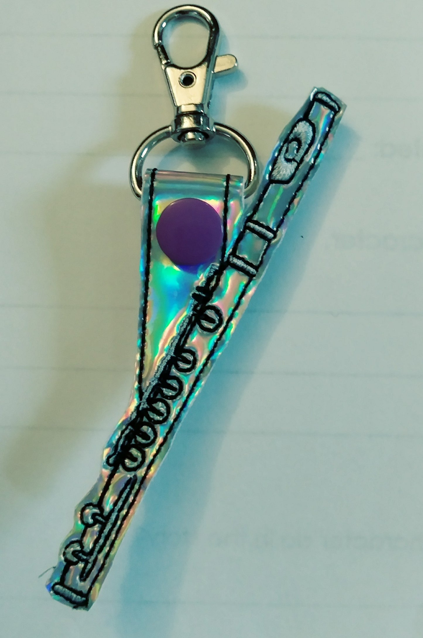 Music instrument key chain - snap tab - flute - clarinet - drum sticks - saxophone - french horn - trumpet - trombone - bag tag - marching band