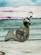 Music instrument key chain - snap tab - flute - clarinet - drum sticks - saxophone - french horn - trumpet - trombone - bag tag - marching band