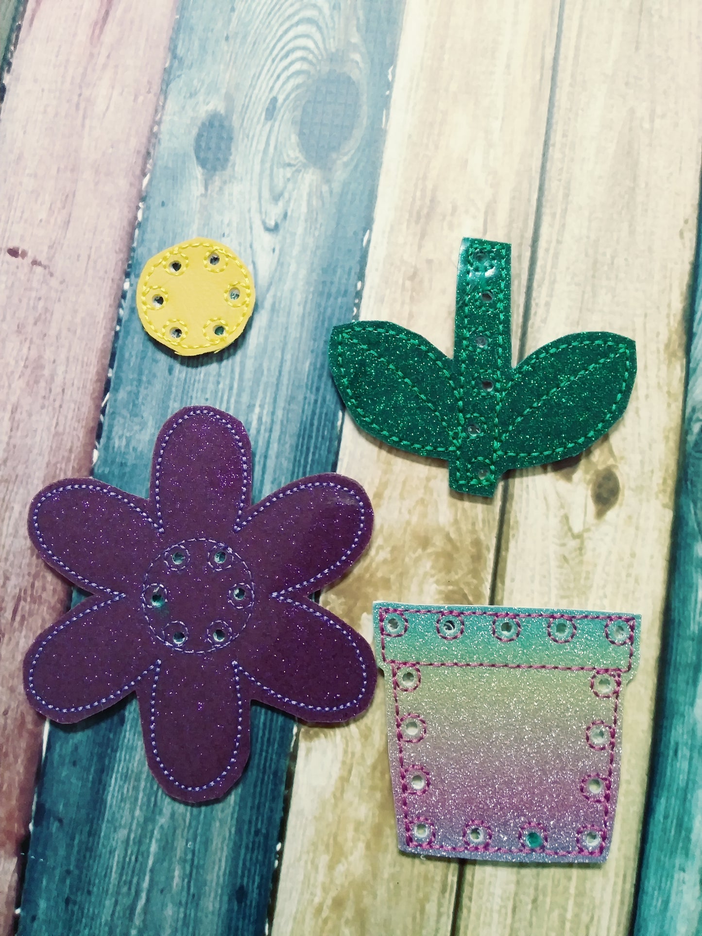 Kids sewing card - learn to sew - flower sewing card