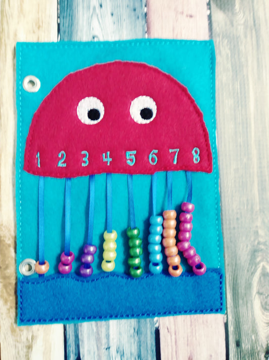 Jellyfish counting page - quiet book page - abacus - counting page