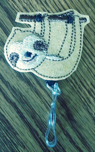 Sloth badge reel - retractable badge reel - animal badge reel