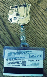 Sloth badge reel - retractable badge reel - animal badge reel
