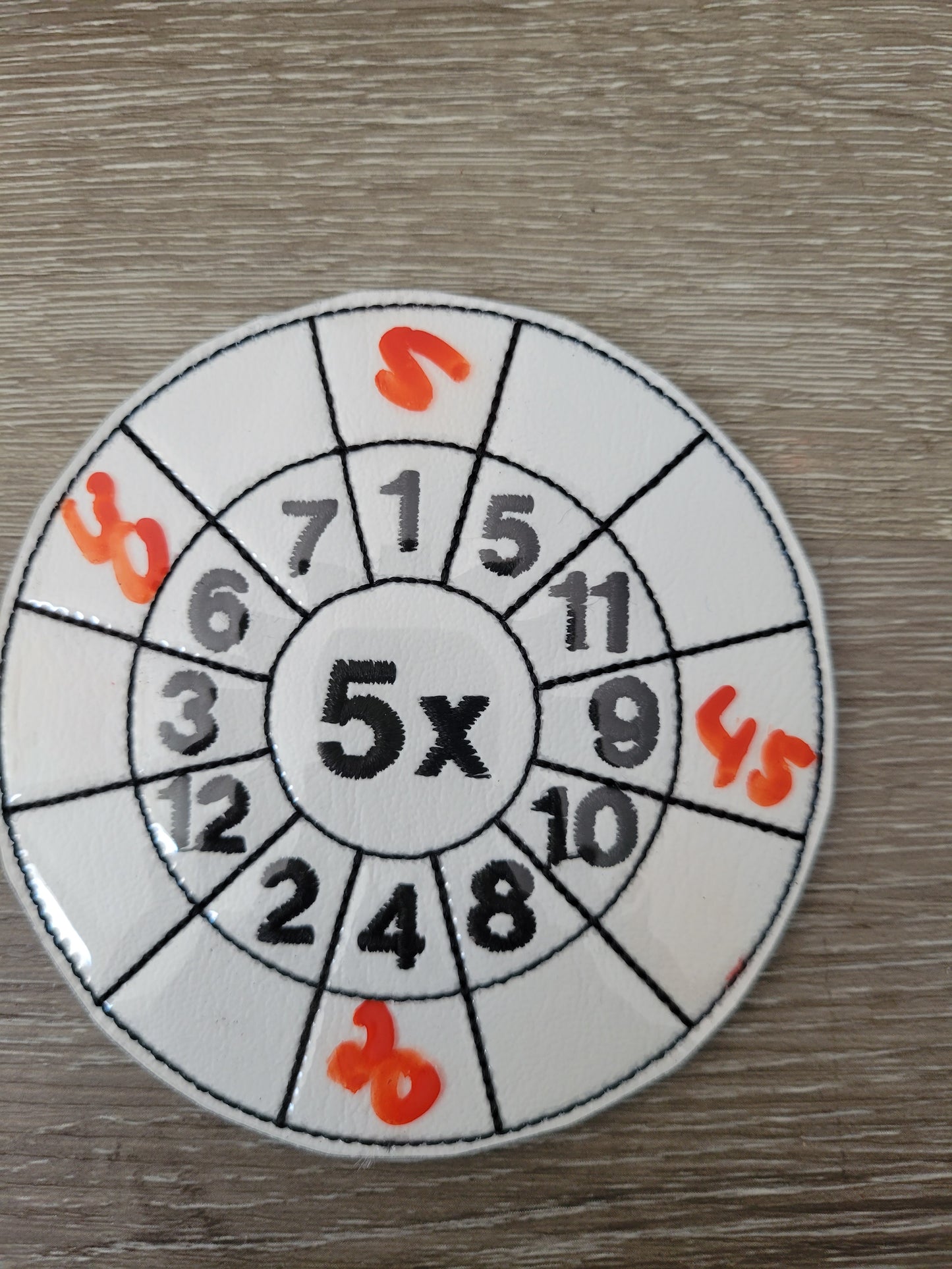 Marine Vinyl Multiplication Wheel, times table, multiply 1-10, educational game, fun learning,  dry erase surface, sensory, back to school