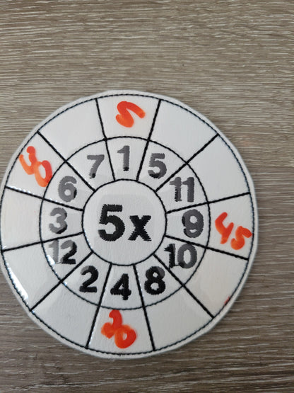 Marine Vinyl Multiplication Wheel, times table, multiply 1-10, educational game, fun learning,  dry erase surface, sensory, back to school