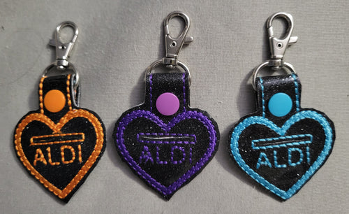Quarter Keeper Heart Keychain for Grocery Store Cart