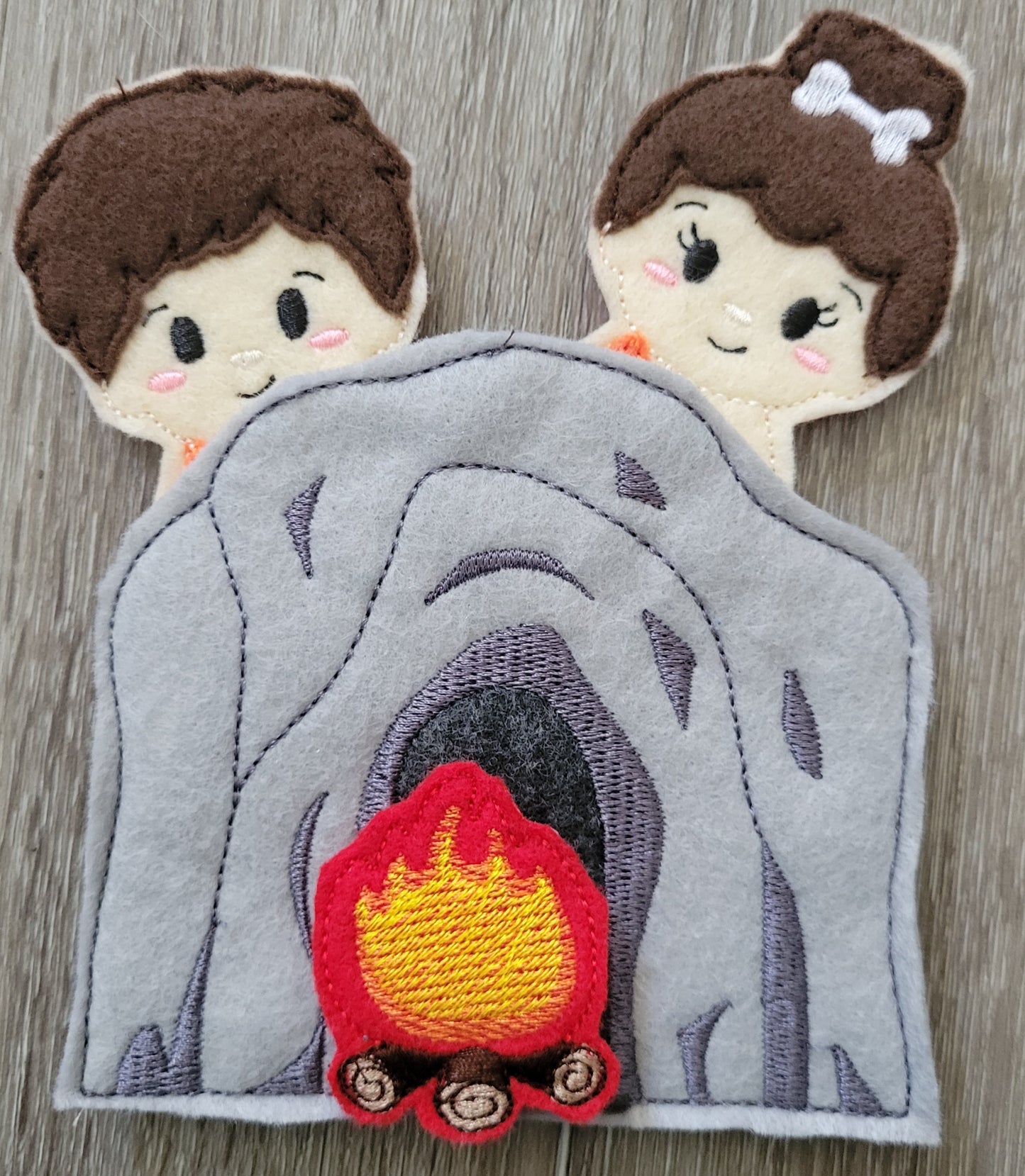 Felt Quiet Book of Prehistoric Times - Mesozoic, Paleozoic - and Cenozoic Eras - Dinosaurs - Volcano - Camp fire - Cavemen - Education Tool