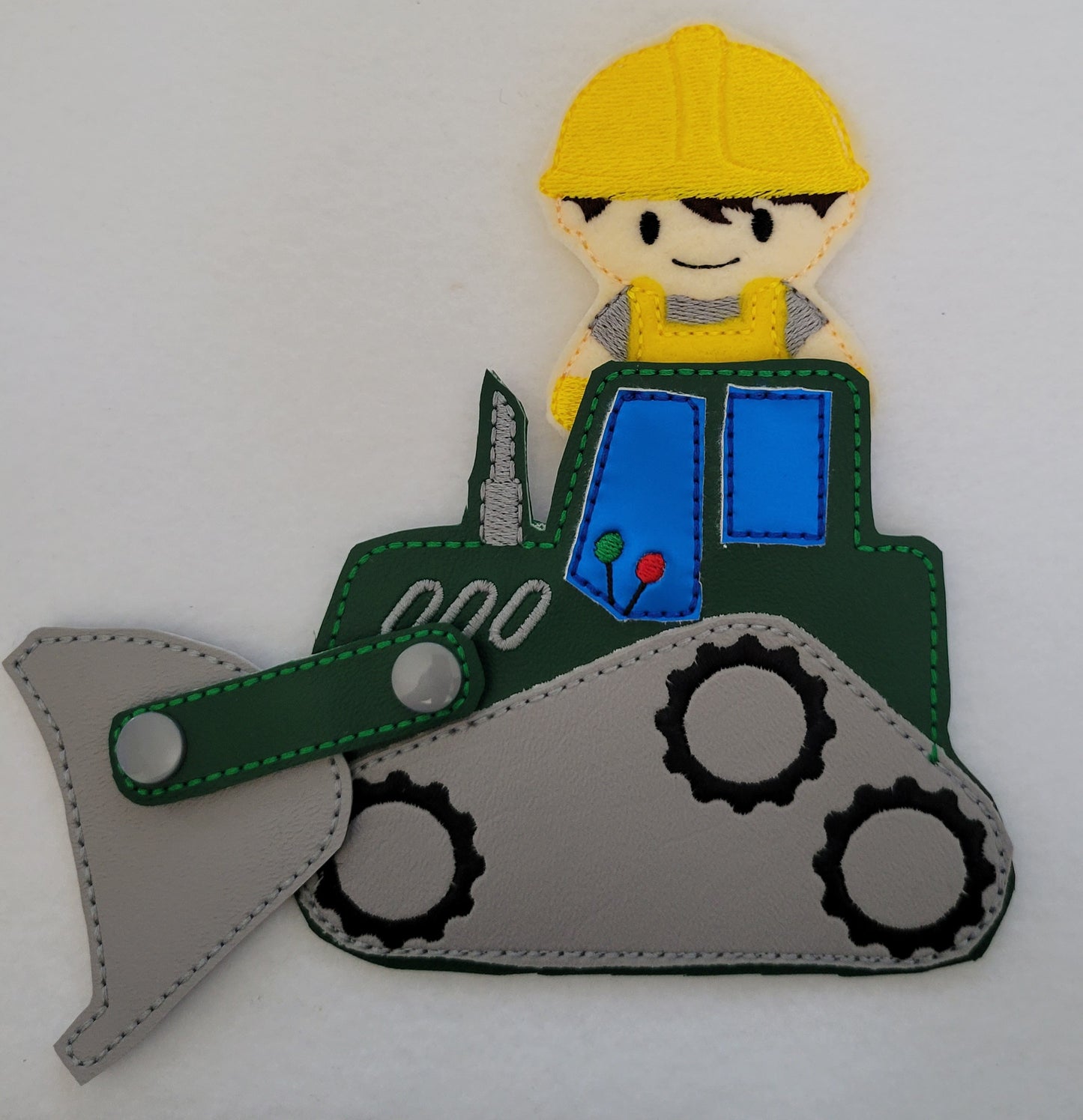 Movable Construction Vehicle Play Set - Construction Worker Finger Puppets - Traffic Signs - Sensory Toy