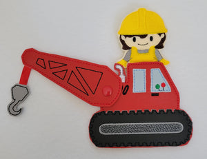 Movable Construction Vehicle Play Set - Construction Worker Finger Puppets - Traffic Signs - Sensory Toy