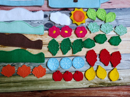 Four seasons felt board - quiet board - activity board