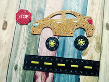 Kids sewing card - learn to sew - car sewing card