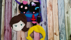 Make up Activity Bag - Doll make-up - play set - quiet activity - Busy Bag - Pretend Make-up - pretend play - personalized free - doll face
