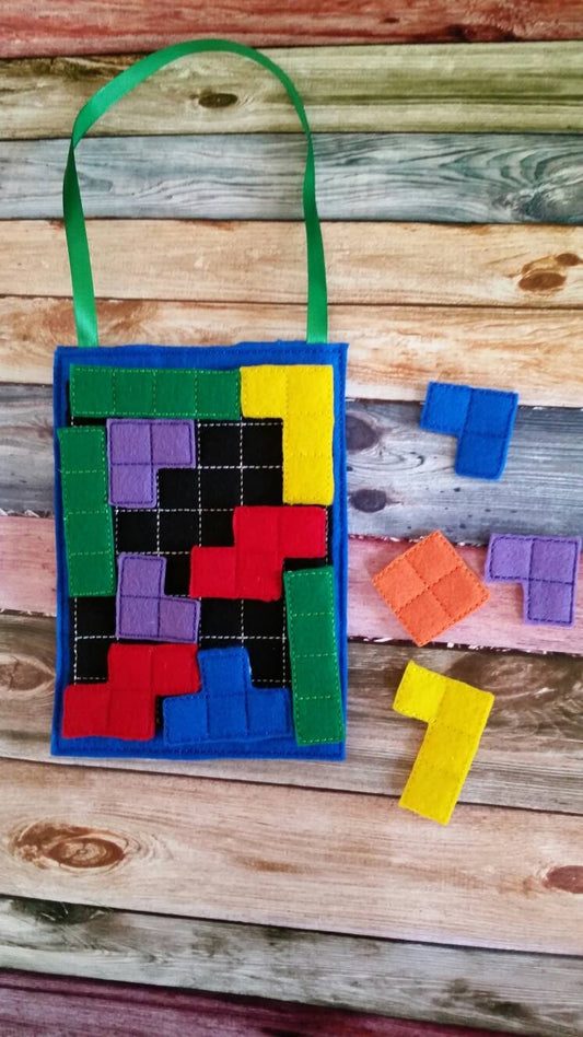 Build Your Own Block Puzzle Board Quiet Activity Bag - Quiet Book Page - Fun Activity Bag - Learning - Educational - busy bag - classroom