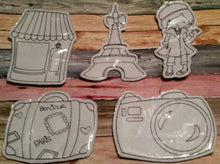 Paris Theme - Coloring Dolls - Quiet Activity - Busy Bags - Color again and again - Eiffel Tower - Camera - Boutique -  Doll - dry erase