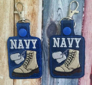 Vinyl Navy Key Ring - Military Support - Anchors Away - Dog Tags - Boots - Key Fob - Proud Sailor - Keychain - Branch of Military