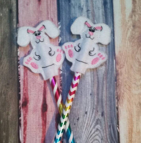 Easter Bunny - Pencil Topper - rabbit - kids Easter Basket - Party Favor - Non Food Treat - Pencil Included - classroom treat - Easter