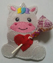 Unicorn Sucker Holder - Valentine - Classroom Party Favor - Birthday Party Favor - magical - heart - lollipop - be mine - non food treat