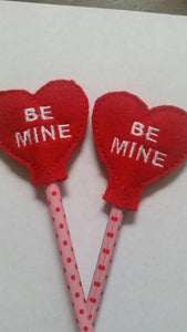 Be Mine Red Heart Pencil Toppers - Valentines day Party Favor - valentines day gift for kids - Non Food Treat - vday - classroom favor