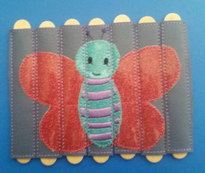 Butterfly Stick Puzzle - Seven Pieces - vinyl - school - classroom - educational - Quiet Toy - Busy Bag - Activity Bag - popsicle stick
