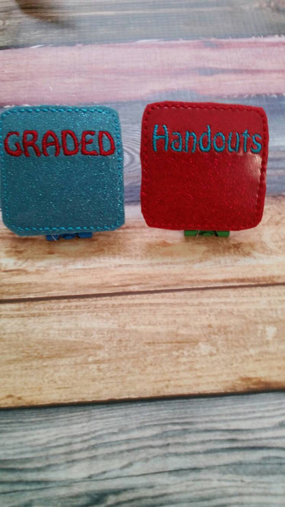 Teacher Binder Clips - Organization - Planner Clip - Gift for Teacher - Teacher Appreciation  - School - Classroom Supply - paper clip