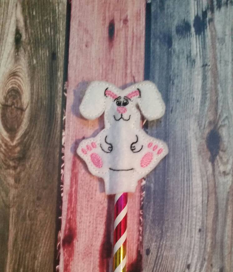 Easter Bunny - Pencil Topper - rabbit - kids Easter Basket - Party Favor - Non Food Treat - Pencil Included - classroom treat - Easter