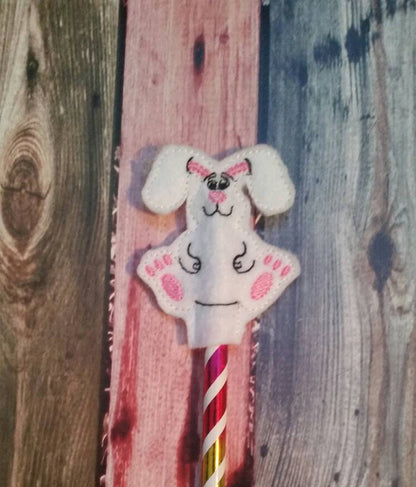Easter Bunny - Pencil Topper - rabbit - kids Easter Basket - Party Favor - Non Food Treat - Pencil Included - classroom treat - Easter