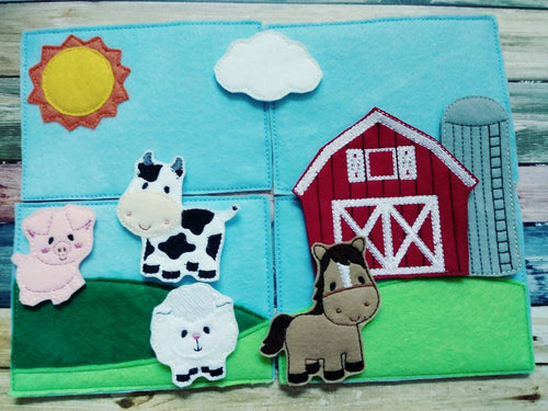 Felt Farm - Playset - felt board - Quiet toy - Learning - Educational Toy - Barn - Farm Animals - farm play set - pretend play - eieio