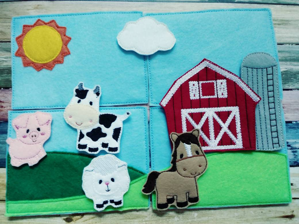 Felt Farm - Playset - felt board - Quiet toy - Learning - Educational –  Linda's Krafty Kreations