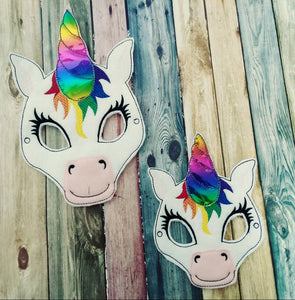Felt Unicorn Mask - Rainbow Unicorn- magical - party favor - non food treat - Fantasy - Halloween - dress up - pretend play - birthday