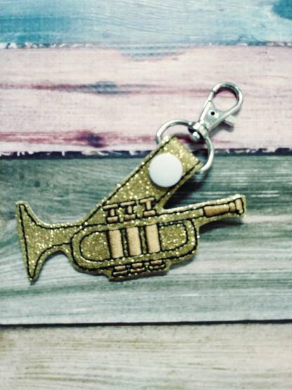 Marching Band Musical Instrument keychain, flute, clarinet, saxophone,  trumpet, trombone, french horn, drum sticks, gift for band students