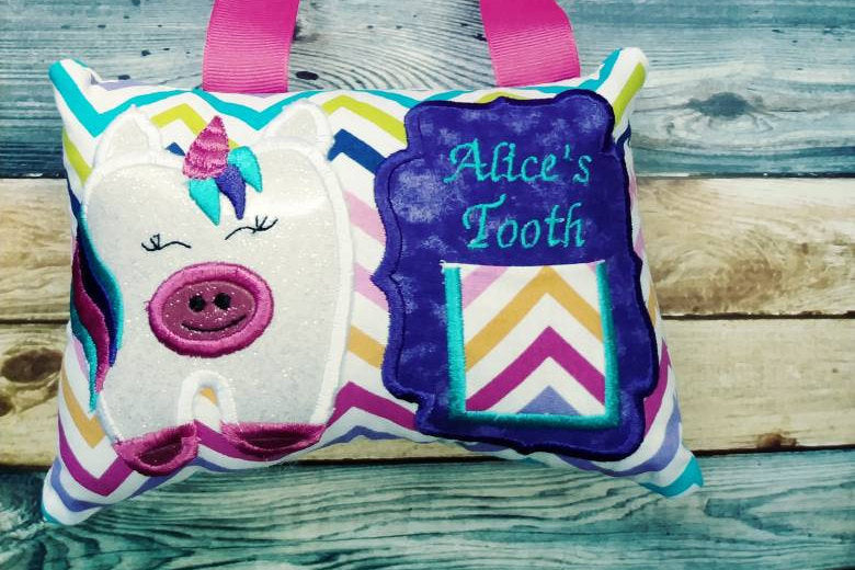 Tooth fairy pillow - unicorn - personalized - rainbow - fantasy - keepsake tooth fairy pillow - girl tooth fairy pillow - custom colors