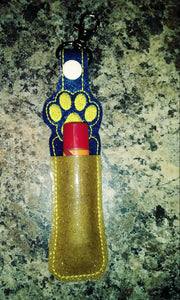 Paw print - lip balm holder - party favor - school spirit - flash drive holder - stocking stuffer - school colors - birthday party - bulldog