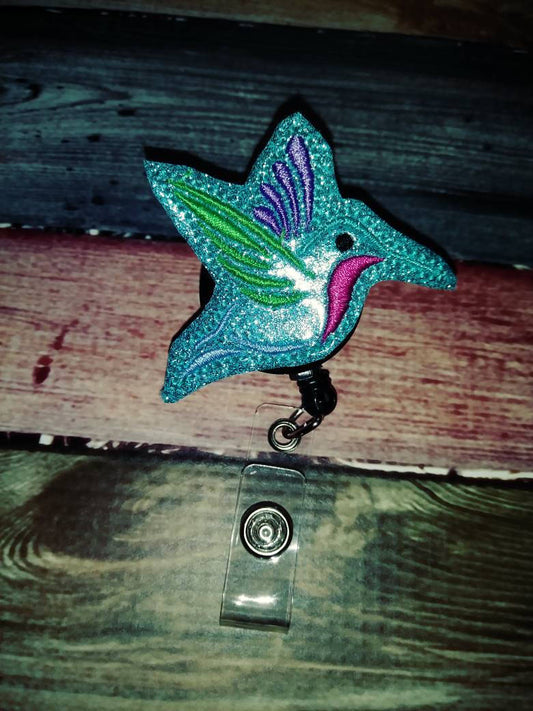 Hummingbird Badge Reel - Retractable ID Badge Holder - name badge holder - badge clip - cute badge reel - animal badge reel - retractable
