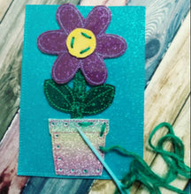 Sewing cards for kids- Flower sewing card - learn to sew - busy toy - activity toy - flower lacing card - learning toy - Montessori toy