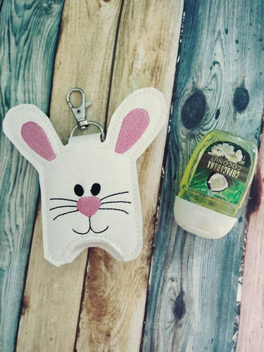 Hand sanitizer holder - bunny hand sanitizer holder - purse tag - sports bag tag - hand sanitizer fob - easter basket filler - back pack tag