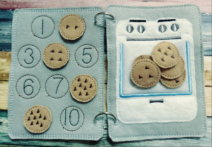 Learn to count  - Toddler quiet book page - toddler busy book - counting from 1 -10 page - learning page - number page - busy book