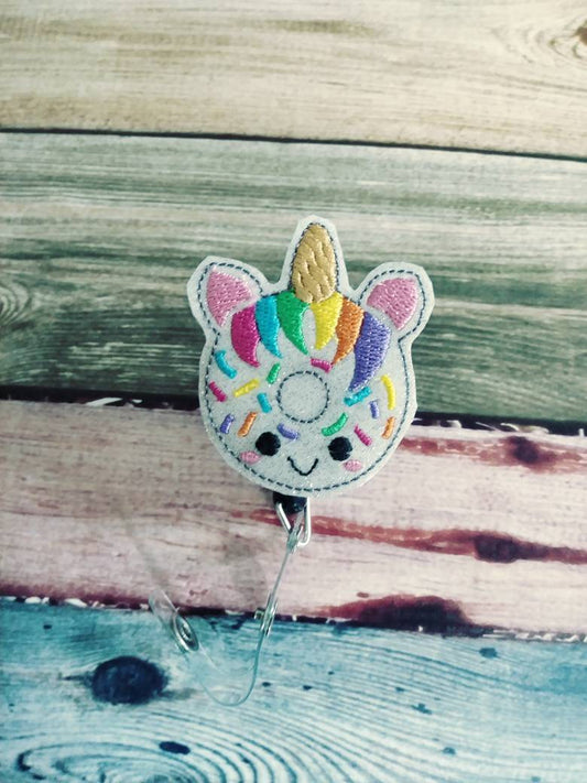 Unicorn Badge Reel - Retractable ID Badge Holder - name badge holder - retractable reel - cute badge reel - animal badge reel - badge clip