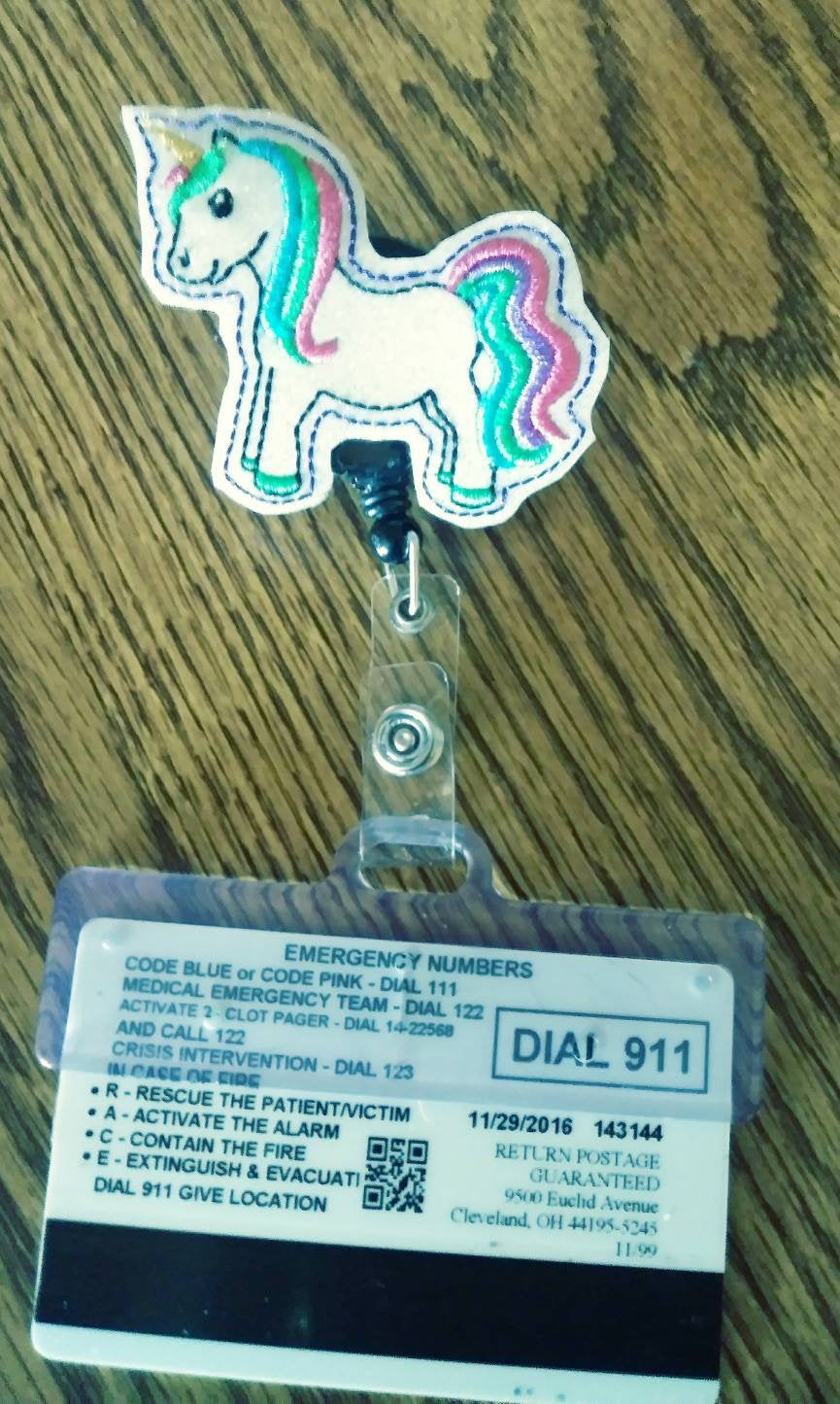 Unicorn Badge Reel - Retractable ID Badge Holder - name badge holder - –  Linda's Krafty Kreations