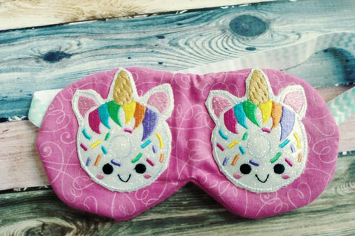 Unicorn sleep mask - pajama party - unicorn donut - magical - fantasy - kids sleep mask - unicorn party favor - magical party favor - sleep