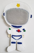 Astronaut boy felt paper doll - doll clothes storage - quiet activity page - busy book page